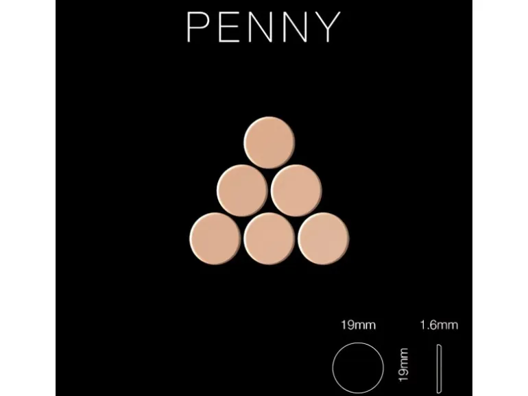 ALLOY Mosaik Fliese Massiv Metall Kupfer Gewalzt Kupfer 1,6mm Stark Penny-cm 1 Paket mit 10 Matten 0,88 m2 Kupfer