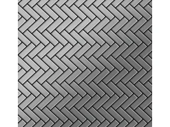 ALLOY Mosaik Fliese Massiv Metall Edelstahl Marine Hochglanz Grau Herringbone-s-s-mm 1 Paket mit 10 Matten 0,85 m2 Grau