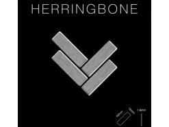 ALLOY Mosaik Fliese Massiv Metall Edelstahl Marine Hochglanz Grau Herringbone-s-s-mm 1 Paket mit 10 Matten 0,85 m2 Grau