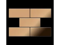 ALLOY Mosaik Fliese Massiv Metall Titan Hochglänzend Kupfer 1,6mm Stark Subway-ti-am 1 Paket mit 50 Matten 0,58 m2 Kupfer
