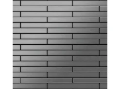 ALLOY Mosaik Fliese Massiv Metall Edelstahl Gebürstet Grau 1,6mm Stark Avenue-s-s-b 1 Paket mit 10 Matten 0,74 m2 Grau