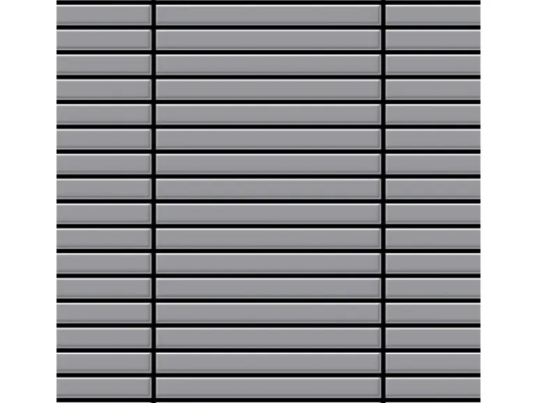 ALLOY Mosaik Fliese Massiv Metall Edelstahl Matt Grau 1,6mm Stark Linear-s-s-ma 1 Paket mit 10 Matten 0,94 m2 Grau