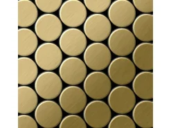 ALLOY Mosaik Fliese Massiv Metall Titan Gebürstet Gold 1,6mm Stark Dollar-ti-gb 1 Paket mit 10 Matten 0,88 m2 Gold