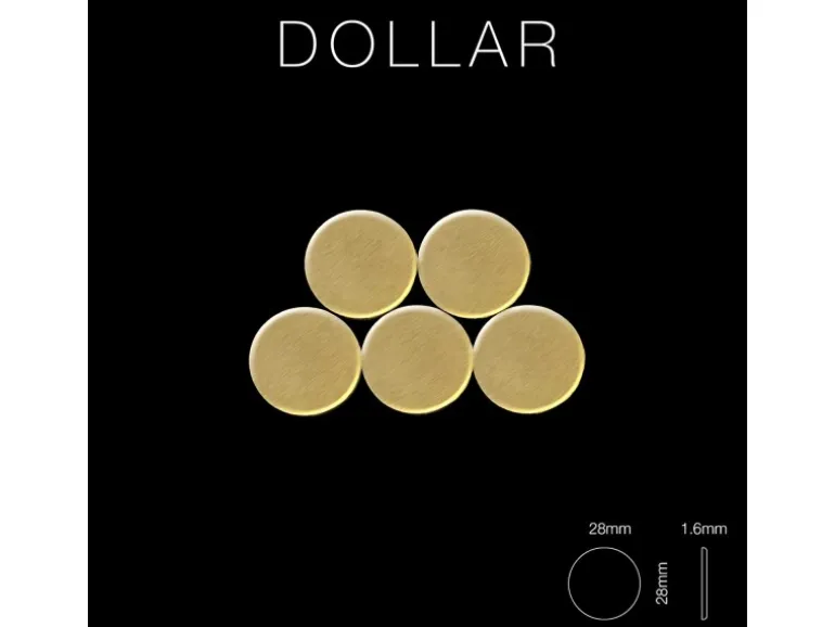 ALLOY Mosaik Fliese Massiv Metall Titan Gebürstet Gold 1,6mm Stark Dollar-ti-gb 1 Paket mit 10 Matten 0,88 m2 Gold