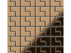 ALLOY Mosaik Fliese Massiv Metall Titan Hochglänzend Kupfer 1,6mm Stark Kink-ti-am 1 Paket mit 10 Matten 0,93 m2 Kupfer