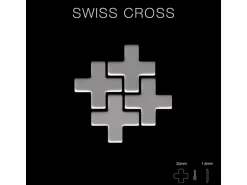 ALLOY Mosaik Fliese Massiv Metall Edelstahl Matt Grau 1,6mm Stark Swiss Cross-s-s-ma 1 Paket mit 10 Matten 0,88 m2 Grau