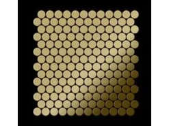 ALLOY Mosaik Fliese Massiv Metall Titan Hochglänzend Gold 1,6mm Stark Penny-ti-gm 1 Paket mit 10 Matten 0,88 m2 Gold
