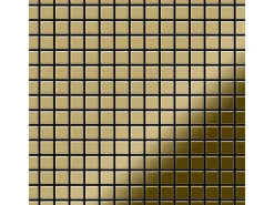 ALLOY Mosaik Fliese Massiv Metall Titan Hochglänzend Gold 1,6mm Stark Mosaic-ti-gm 1 Paket mit 10 Matten 1,04 m2 Gold