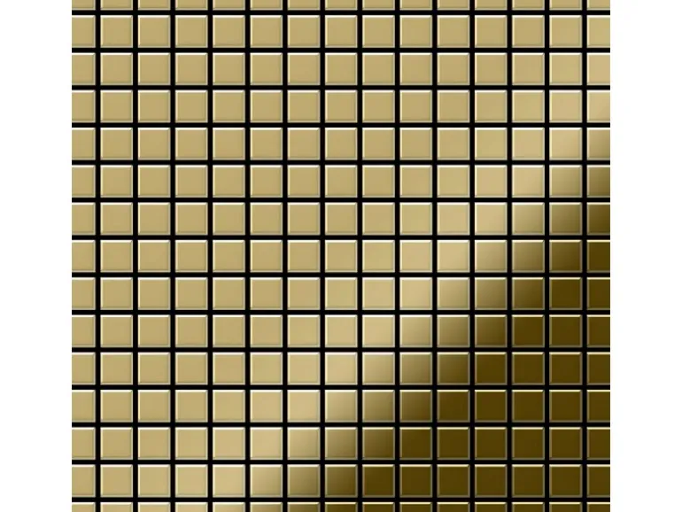 ALLOY Mosaik Fliese Massiv Metall Titan Hochglänzend Gold 1,6mm Stark Mosaic-ti-gm 1 Paket mit 10 Matten 1,04 m2 Gold