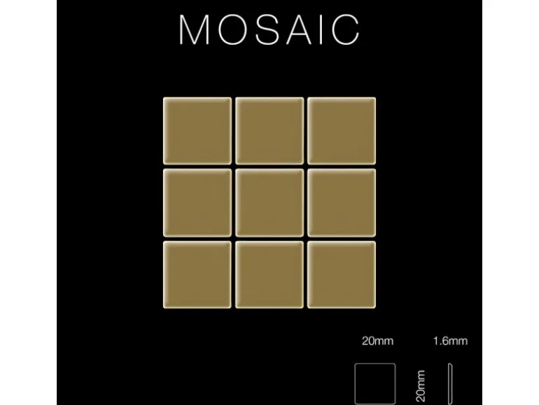 ALLOY Mosaik Fliese Massiv Metall Titan Hochglänzend Gold 1,6mm Stark Mosaic-ti-gm 1 Paket mit 10 Matten 1,04 m2 Gold