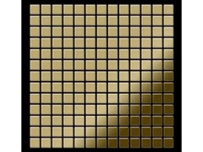 ALLOY Mosaik Fliese Massiv Metall Titan Hochglänzend Gold 1,6mm Stark Mosaic-ti-gm 1 Paket mit 10 Matten 1,04 m2 Gold
