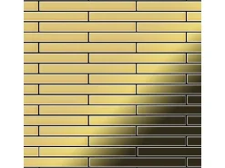 ALLOY Mosaik Fliese Massiv Metall Messing Gewalzt Gold 1,6mm Stark Avenue-bm 1 Paket mit 10 Matten 0,74 m2 Gold