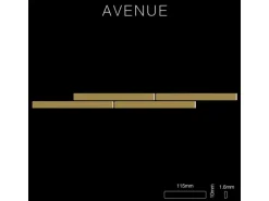 ALLOY Mosaik Fliese Massiv Metall Messing Gewalzt Gold 1,6mm Stark Avenue-bm 1 Paket mit 10 Matten 0,74 m2 Gold