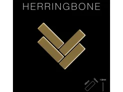 ALLOY Mosaik Fliese Massiv Metall Titan Hochglanz Gold 1,6mm Herringbone-ti-gm 1 Paket mit 10 Matten 0,85 m2 Gold