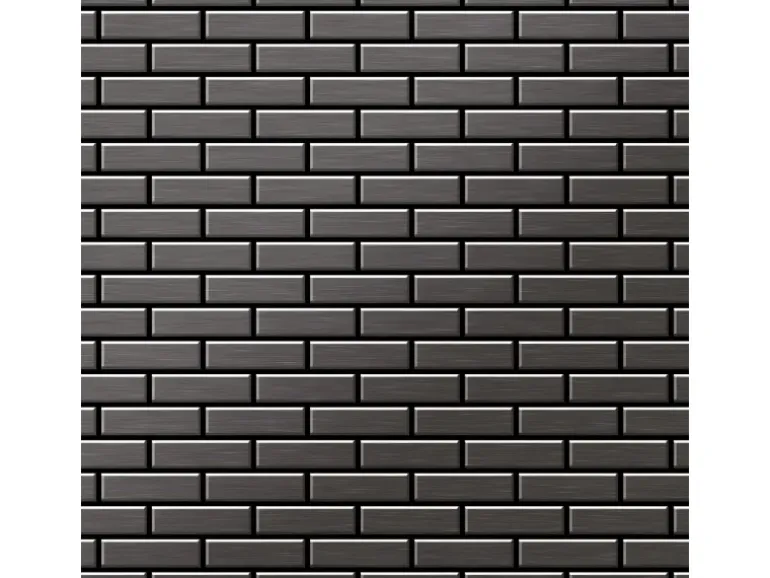 ALLOY Mosaik Fliese Massiv Metall Titan Gebürstet Dunkelgrau 1,6mm Stark Pk-ti-sb 1 Paket mit 10 Matten 0,88 m2 Grau