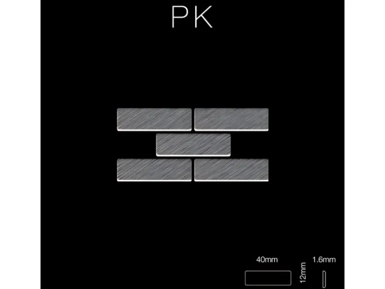 ALLOY Mosaik Fliese Massiv Metall Titan Gebürstet Dunkelgrau 1,6mm Stark Pk-ti-sb 1 Paket mit 10 Matten 0,88 m2 Grau