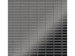 ALLOY Mosaik Fliese Massiv Metall Titan Hochglanz Dunkelgrau 1,6mm Cabin-ti-sm 1 Paket mit 10 Matten 1,01 m2 Grau