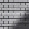 ALLOY Mosaik Fliese Massiv Metall Edelstahl Hochglanz Grau 1,6mm House-s-s-m 1 Paket mit 10 Matten 0,98 m2 Grau