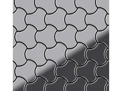 ALLOY Mosaik Fliese Massiv Metall Edelstahl Marine Hochglanz Grau Ubiquity-s-s-mm 1 Paket mit 10 Matten 0,75 m2 Grau