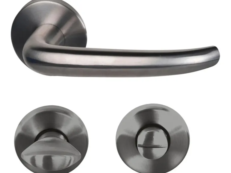 Alpertec Bad- und WC-Rosetten-Garnitur "Barcelona-R" Edelstahl satiniert