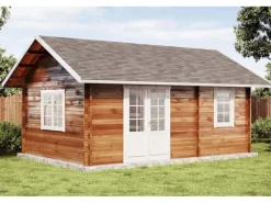 Alpholz Gartenhaus Arizona 678 cm x 490 cm Satteldach Naturbelassen