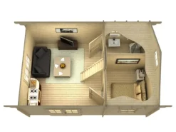 Alpholz Gartenhaus Arizona 678 cm x 490 cm Satteldach Naturbelassen