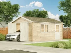 Alpholz Holz-Garage A-70 Pinie 425,4 cm x 598 cm, imprägniert