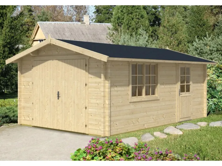 Alpholz Holz-Garage A-70 Pinie 425,4 cm x 598 cm, imprägniert