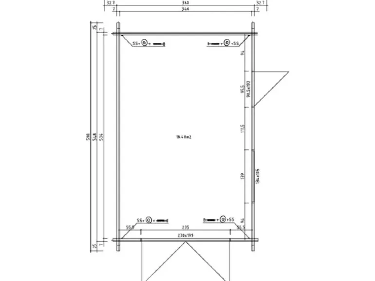 Alpholz Holz-Garage A-70 Pinie 425,4 cm x 598 cm, imprägniert