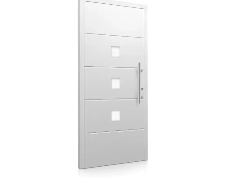 Aluminium-Haustür Moderno M380/B 110 x 210 cm Weiß Anschlag Rechts
