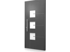 Aluminium-Haustür Moderno M330/B 110 x 210 cm Anthrazit Metallic Anschlag Links
