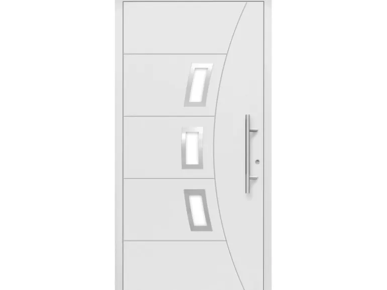 Aluminium-Haustür Moderno M320/B 110 x 210 cm Weiß Anschlag Rechts