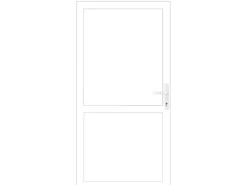 Aluminium-Nebeneingangstür 98 cm x 198 cm A503 Weiß Anschlag Rechts