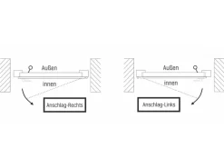 Aluminium-Nebeneingangstür 98 cm x 198 cm A503 Weiß Anschlag Rechts