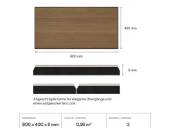 Amadeo Wandpaneel AkustikBoard Eiche Vintage 80 cm x 40 cm 3 Stück FSC®