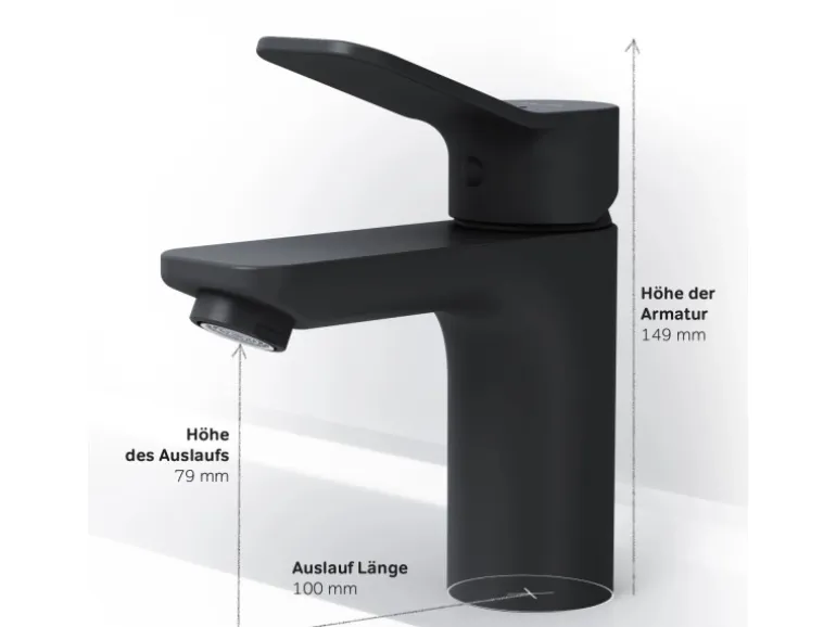 AM.PM Waschtischarmatur mit Klick-Ablauf, Waschbecken Armatur, Mischbatterie FXA82122 X-Joy Wasserhahn Bad Schwarz