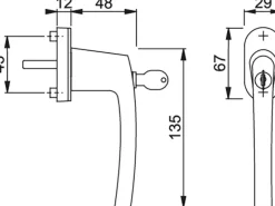 AnsaPro Fenstergriff D/K Druckknopf Weiß