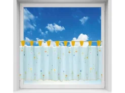 Arsvita Bistrogardine mit Schlaufen 150 cm x 45 cm Orange Blumen