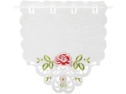 Arsvita Fenstergardine mit Stickerei Arsvita Fensterbild 35 cm x 40 cm Weinrot Grün