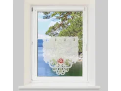 Arsvita Fenstergardine mit Stickerei Arsvita Fensterbild 35 cm x 40 cm Weinrot Grün