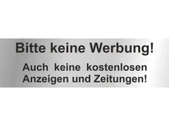Aufkleber "Bitte keine Werbung..." 2,5 cm x 9 cm PVC-Folie