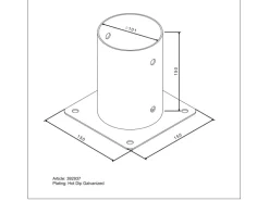Aufschraubhülse für Rundhölzer Feuerverzinkt 101 mm x 150 mm x 150 mm