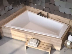 Bad Land Badewanne Eckwanne INTIMA SLIM 180x125 Links Mit Styroporverkleidung Ablauf Füße