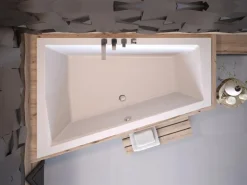 Bad Land Badewanne Eckwanne INTIMA SLIM 180x125 Links Mit Styroporverkleidung Ablauf Füße