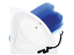 Bad Land Badewanne Eckwanne MIA 130x130 Ablauf Füße