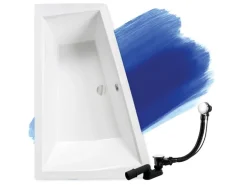 Bad Land Badewanne Eckwanne INTIMA SLIM 180x125 Links Ablauf Füße