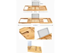 Bad Land Badewanne Eckwanne AVITA 170x75 Rechts + Acrylschürze + Bambus Badewannenablage + Kopfstütze KODI Ablauf Füße