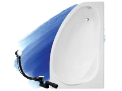 Bad Land Badewanne Eckwanne MAREA 150x100 Rechts Ablauf Füße