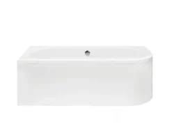 Bad Land Badewanne Eckwanne AVITA 180x80 Links + Acrylschürze + Kopfstütze KODI Ablauf Füße