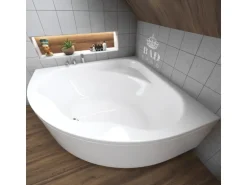 Bad Land Badewanne Eckwanne STANDARD 150x150 Mit AcrylSchürze Ablauf Füße